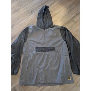 RVCA Recession Collection Pullover Windbreaker XL Gray Black Hooded Jacket